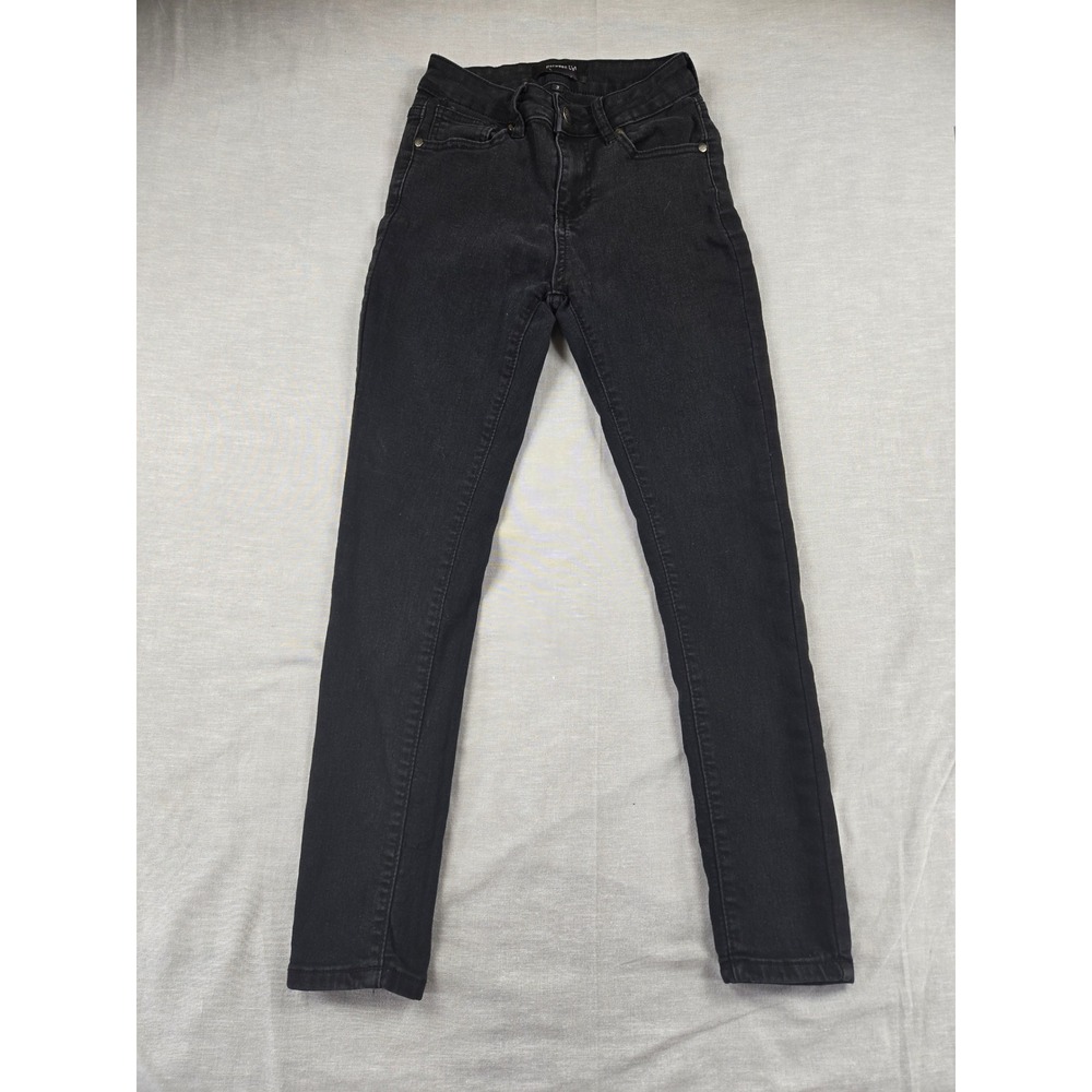 Between Us Womens Skinny Jeans Faded Black High Rise Flap Pocket Size 3